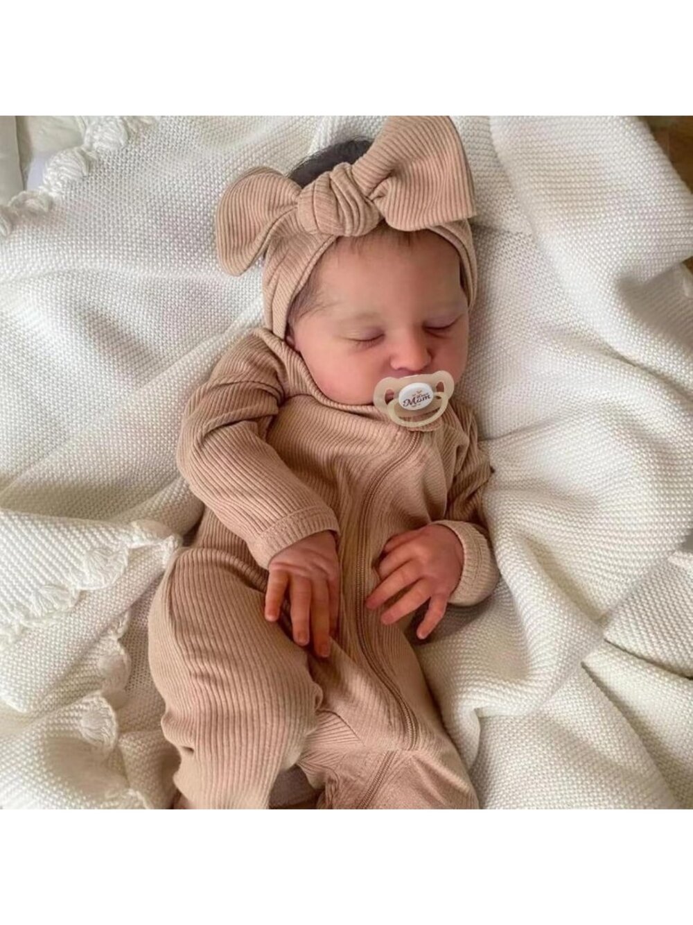 20in Realistic Reborn Baby Doll Girl Rooted Lashes Soft Cotton Body